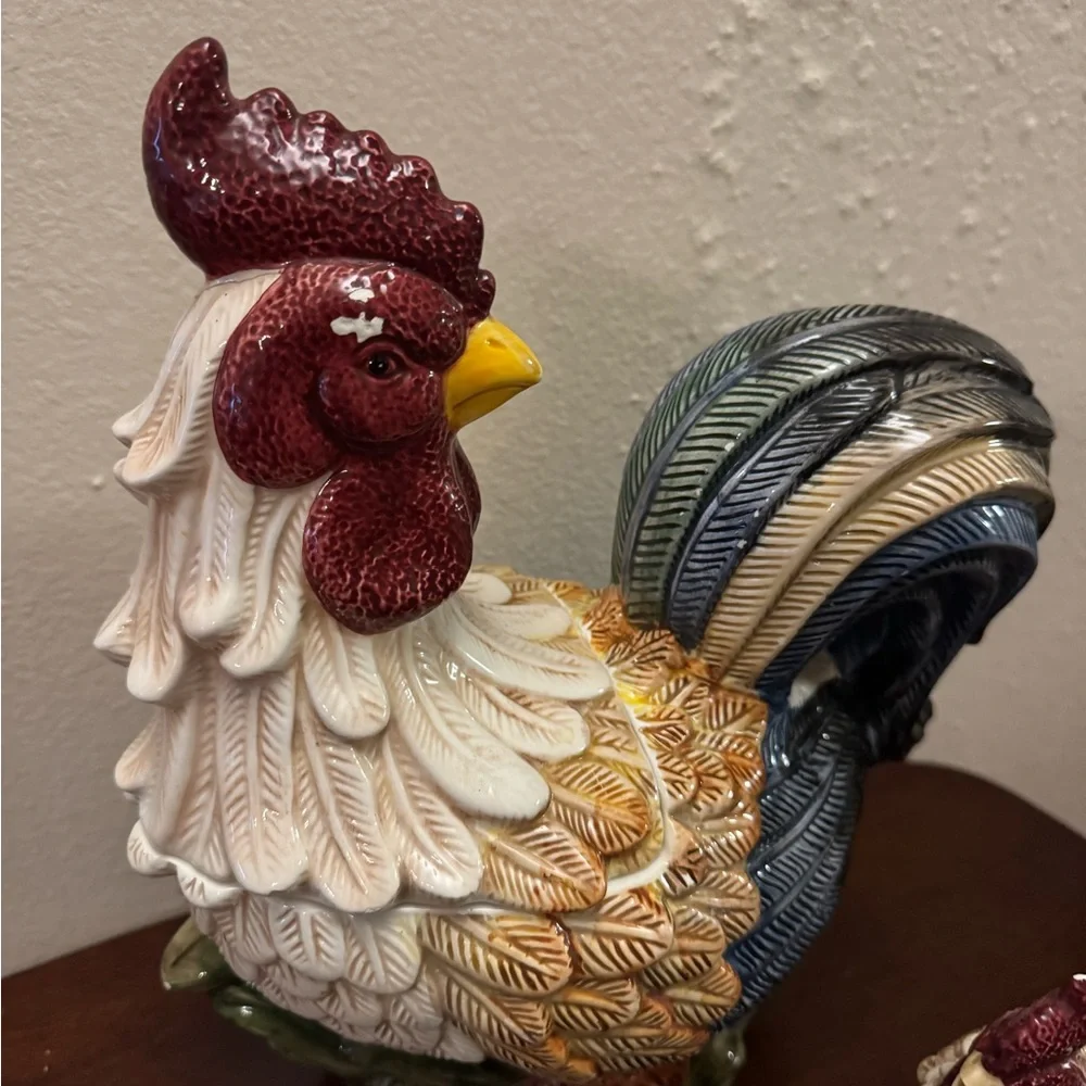 Vintage Jay Imports Rooster Cookie Jar Set